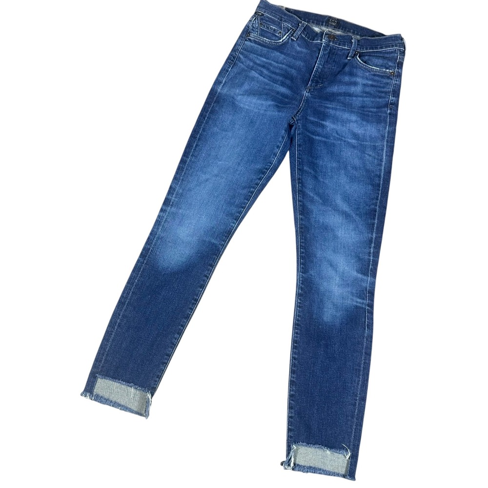 Citizens‎ of Humanity Rocket High Rise Skinny Jeans Women's 26 Blue Raw Hem